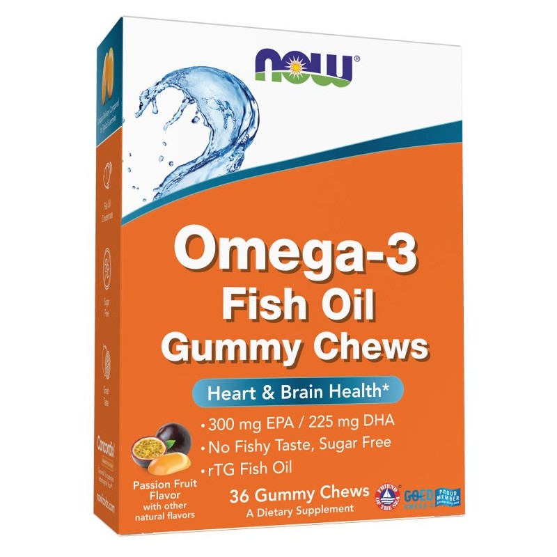 NOW FOODS Omega 3 Fish Oil Żelki o smaku marakui (36 żelkek)