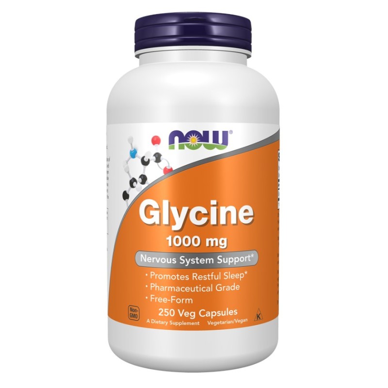 NOW FOODS Glycine - Glicyna 1000 mg (250 kaps.)