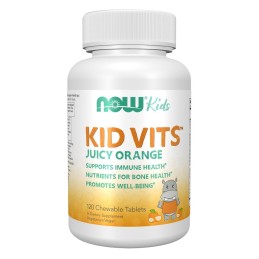 NOW FOODS Kid Vits Juicy Orange -  Witaminy i minerały dla dzieci Kid Vits Smak pomarańczowy (120 tabl.)