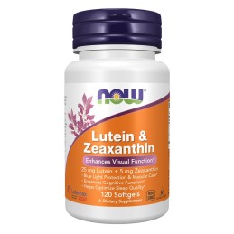 NOW FOODS Luteina 25 mg i Zeaksantyna 5 mg (120 kaps.)