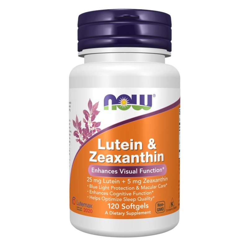 NOW FOODS Luteina 25 mg i Zeaksantyna 5 mg (120 kaps.)