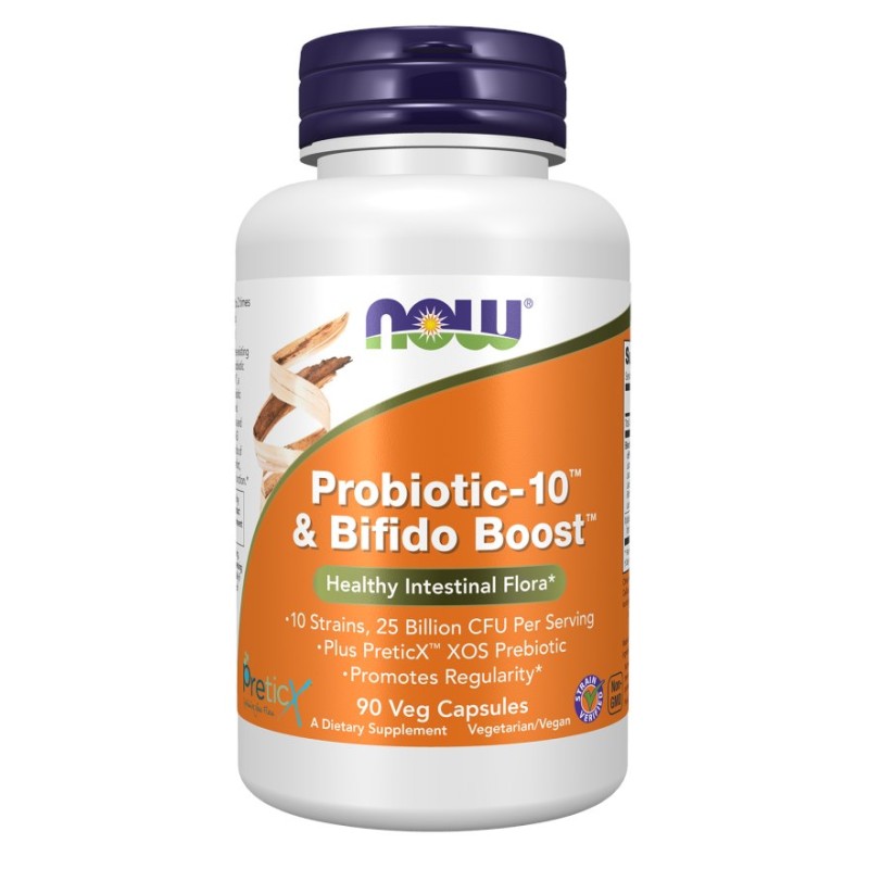 NOW FOODS Probiotic-10 i Bifido Boost - 25 Bilion (90 kaps.)
