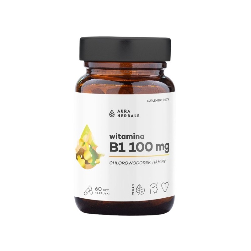 AURA HERBALS Witamina B1 100 mg, tiamina (60 kaps.)