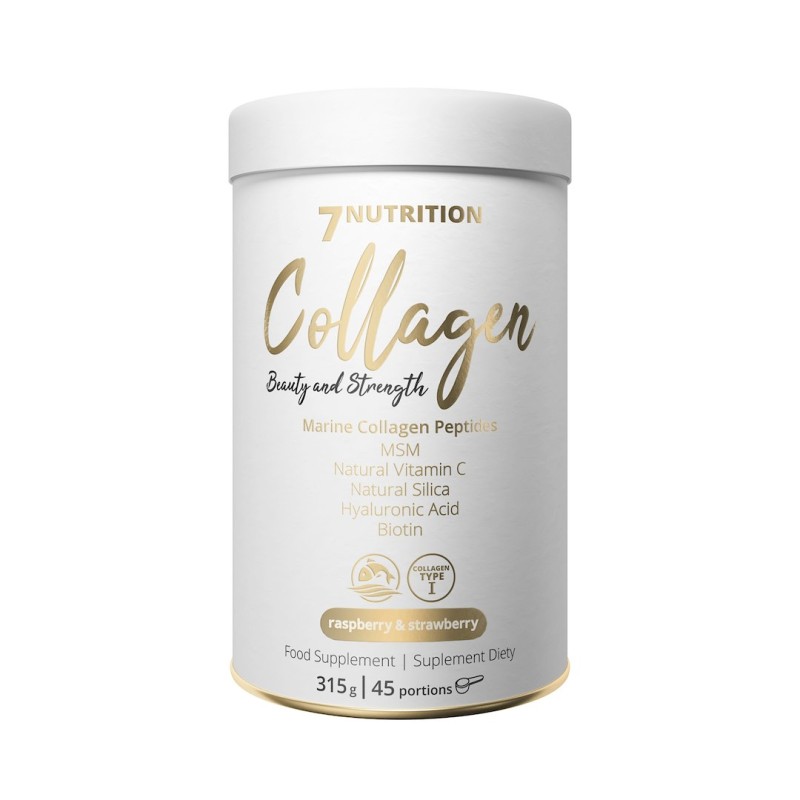 7NUTRITION Marine Collagen Raspberry&Strawberry - Hydrolizowany kolagen rybi - smak malina-truskawka (315 g)