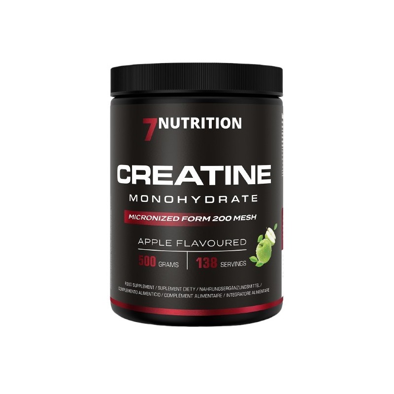 7NUTRITION Creatine Monohydrate Green apple - Monohydrat Kreatyny - smak zielone jabłko (500 g)