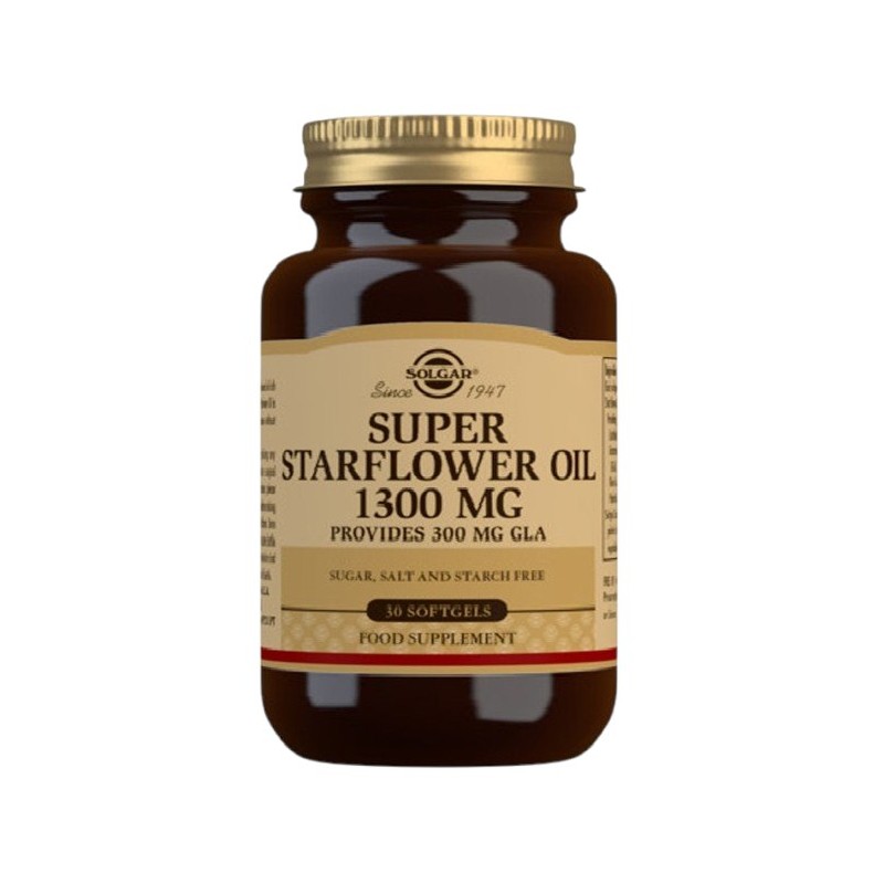 SOLGAR Super Starflower Oil 1300 mg - Olej z Ogórecznika (30 kaps.)