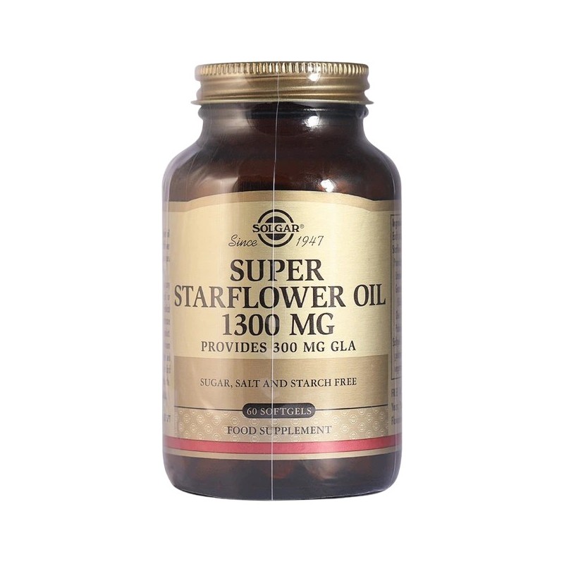 SOLGAR Super Starflower Oil 1300 mg - Olej z Ogórecznika (60 kaps.)