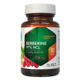 HEPATICA Berberine 97% HCL - Czysty ekstrakt - Berberyna 500 mg (60 kaps.)