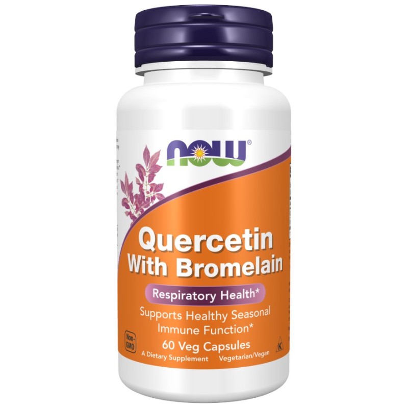NOW FOODS Quercetin with Bromelain - Kwercetyna + Bromelaina (60 kaps.)