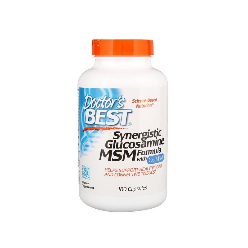 DOCTOR'S BEST Synergistic Glucosamine MSM Formula with OptiMSM (180 kaps.)