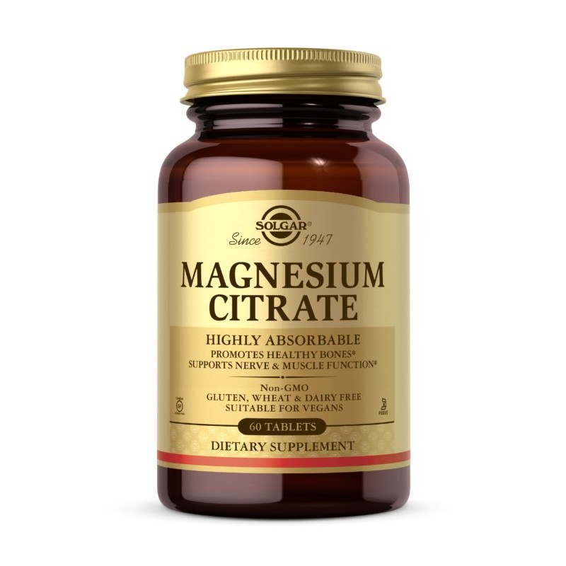 SOLGAR Magnesium Citrate - Magnez Cytrynian (60 tabl.)
