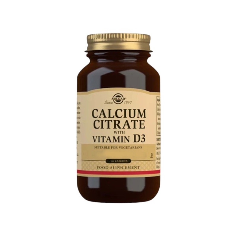 SOLGAR Calcium Citrate with Vitamin D3 - Cytrynian Wapnia z Witaminą D3 (60 tabl.)