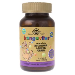 SOLGAR Kangavites Multivitamin & Mineral - Witaminy i minerały do ssania (smak jagodowy) (60 tabl.)