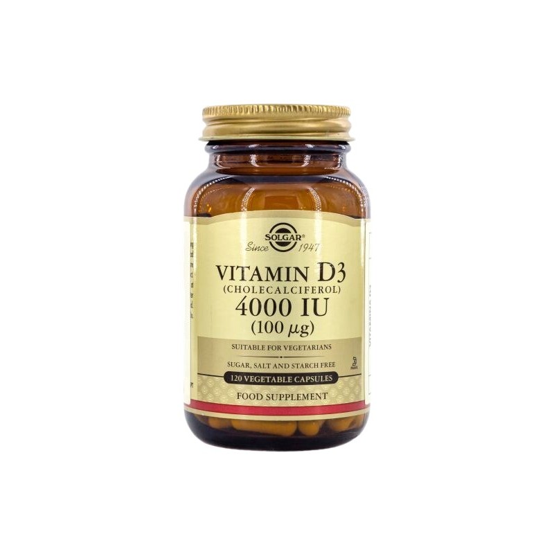 SOLGAR Witamina D3 4000 IU 100 mcg (120 kaps.)
