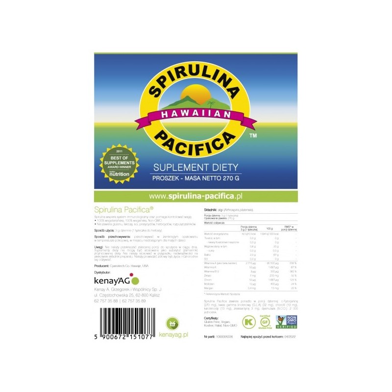 KENAY Hawajska Spirulina Pacifica (270 g)
