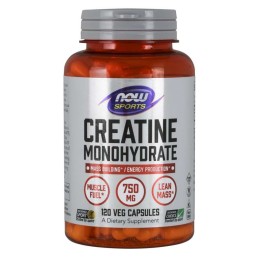 NOW FOODS Creatine Monohydrate - Monohydrat Kreatyny 750 mg (120 kaps.)