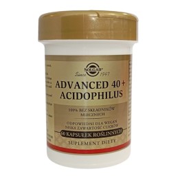 SOLGAR Advanced 40+ Acidophilus - Jelitowa flora bakteryjna Bez Kartonika (60 kaps.)