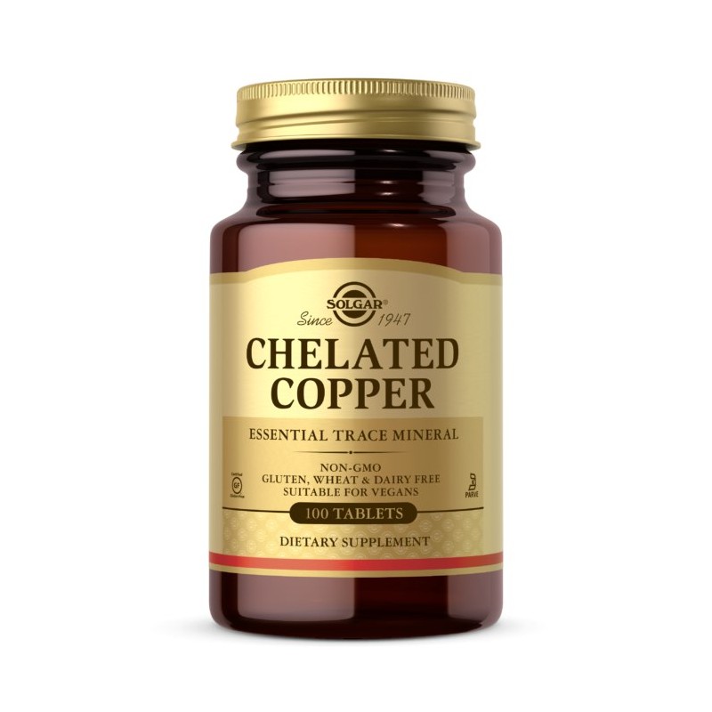 SOLGAR Chelated Copper - Miedź Chelat (100 tabl.)