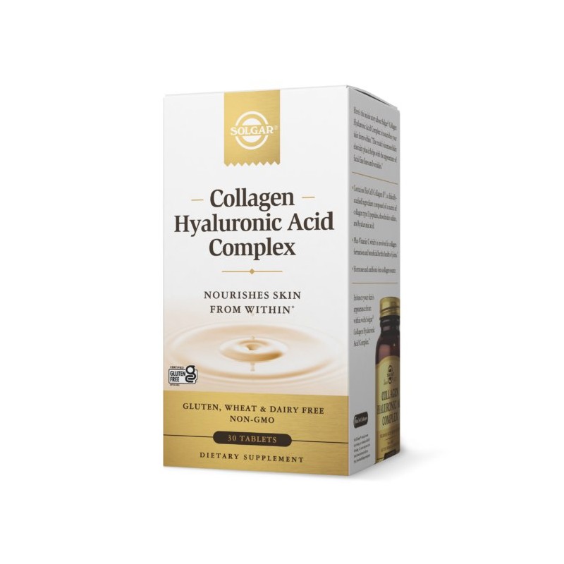 SOLGAR Collagen Hyaluronic Acid Complex - Kwas Hialuronowy Kolagen Kompleks (30 tabl.)