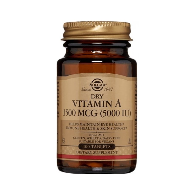 SOLGAR Dry Vitamin A 5000 IU 1500 mcg - Sucha Witamina A(100 tabl.)