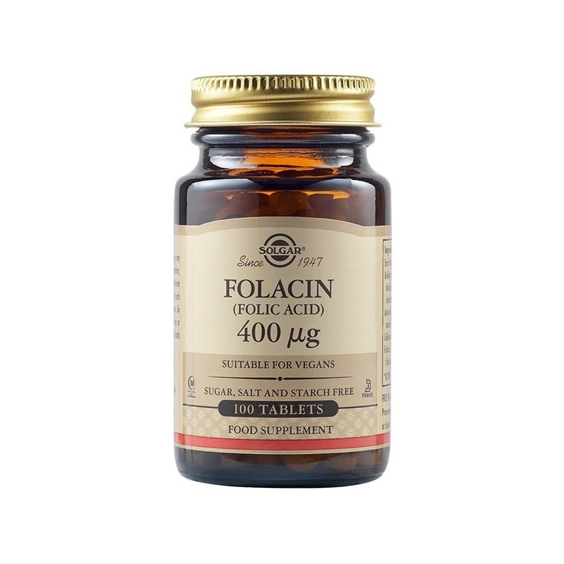 SOLGAR Folacin (Folic Acid) - Kwas foliowy 400 mcg (100 tabl.)