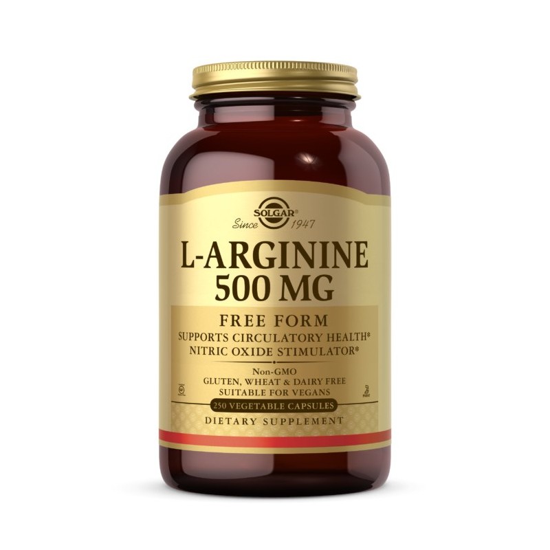 SOLGAR L-Arginine Free Form - L-arginina wolna forma 500 mg (250 kaps.)