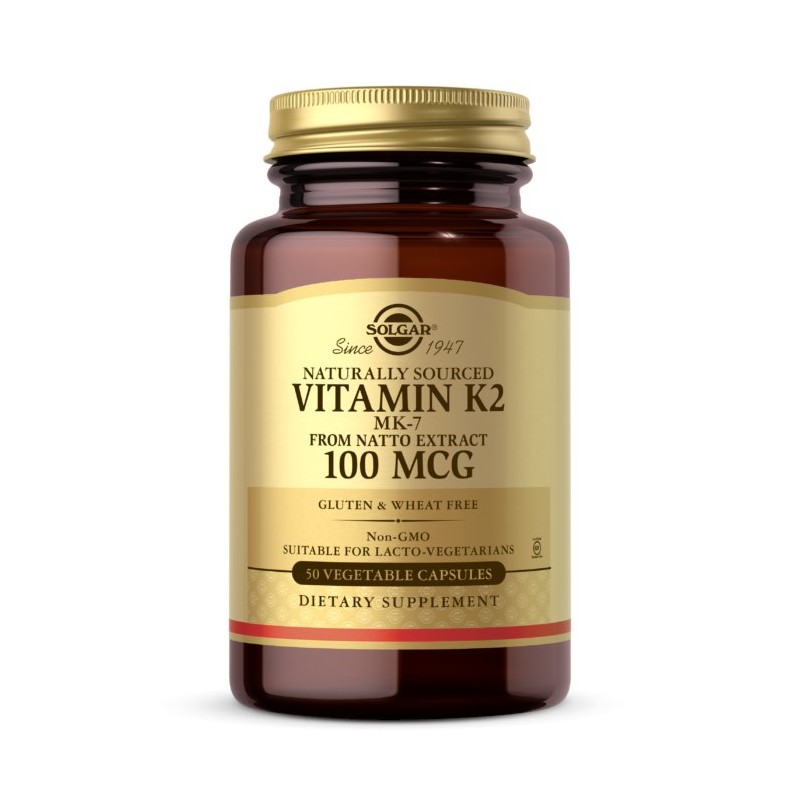 SOLGAR Naturally Sourced Vitamin K2 MK-7 - Naturalna witamina K2 z natto 100 mcg (50 kaps.)