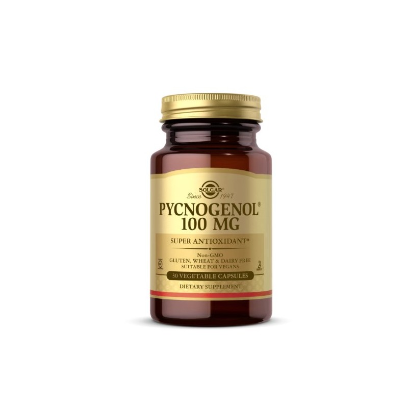 SOLGAR Pycnogenol 100 mg - Ekstrakt z kory francuskiej sosny morskiej (30 kaps.)