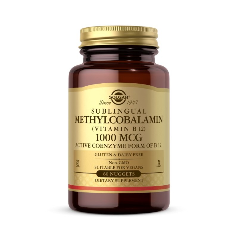 SOLGAR Sublingual Methylocobalamin (Vitamin B12) Metylokobalamina 1000 mcg (60 tabl.)