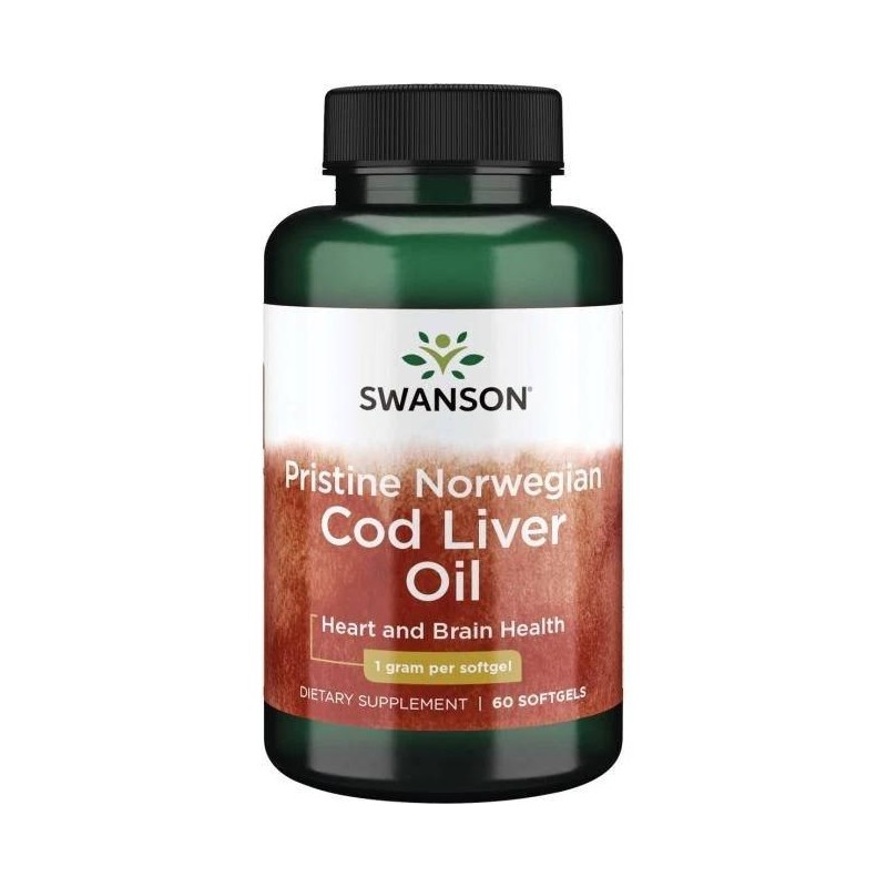 SWANSON Pristine Norwegian Cod Liver Oil (60 kaps.)