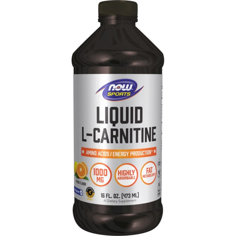 NOW FOODS L-Carnitine Liquid 1000 mg Citrus - L-Karnityna 1000 mg Smak Cytrusowy (473 ml)