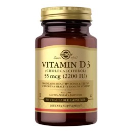 SOLGAR Vitamin D3 (Cholecalciferol) 55 mcg (2200 IU) (50 kaps.)