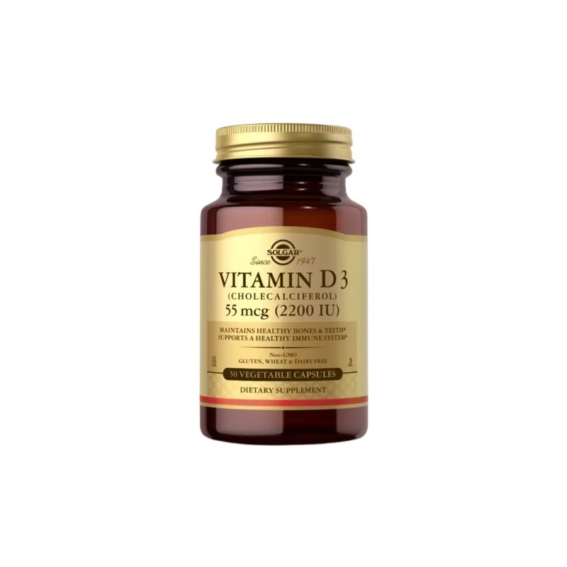 SOLGAR Vitamin D3 (Cholecalciferol) 55 mcg (2200 IU) (50 kaps.)