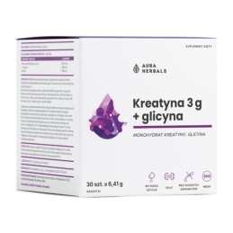 AURA HERBALS Monohydrat kreatyny 3 g + glicyna saszetki (30 szt.)