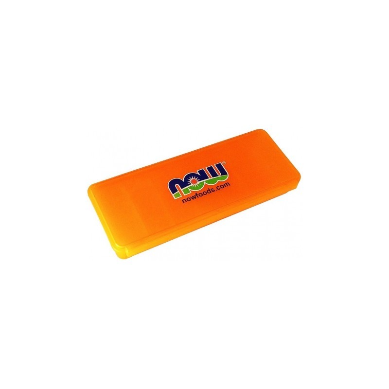 NOW FOODS Pudełko na leki organizer pillbox - 7 komór (pomarańczowe)