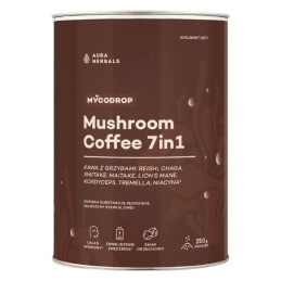 AURA HERBALS Mycodrop, kawa z grzybami, mushroom coffee 7 in 1 (250 g)