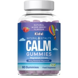 NATURAL VITALITY Calm Kids Magnesium, smak malinowo-truskawkowy (60 żelek)