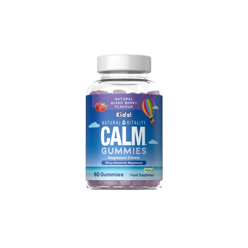 NATURAL VITALITY Calm Kids Magnesium, smak malinowo-truskawkowy (60 żelek)