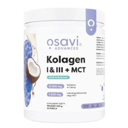 OSAVI Kolagen I & III + MCT, smak kokosowy (400 g)
