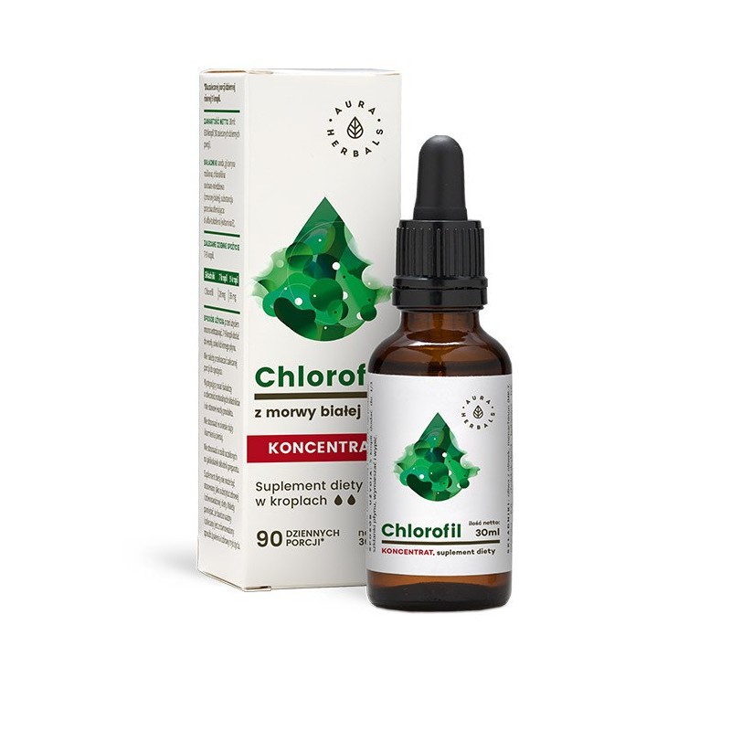 AURA HERBALS Chlorofil z morwy białej w kroplach (30 ml)