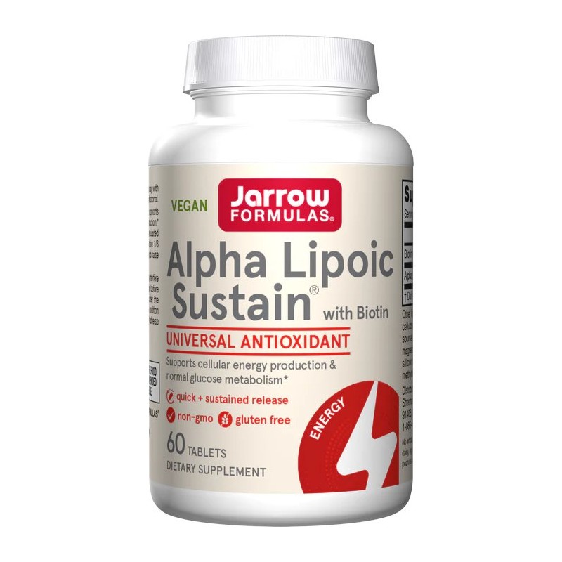 JARROW FORMULAS Kwas Alfa Liponowy i Biotyna (120 tabl.)