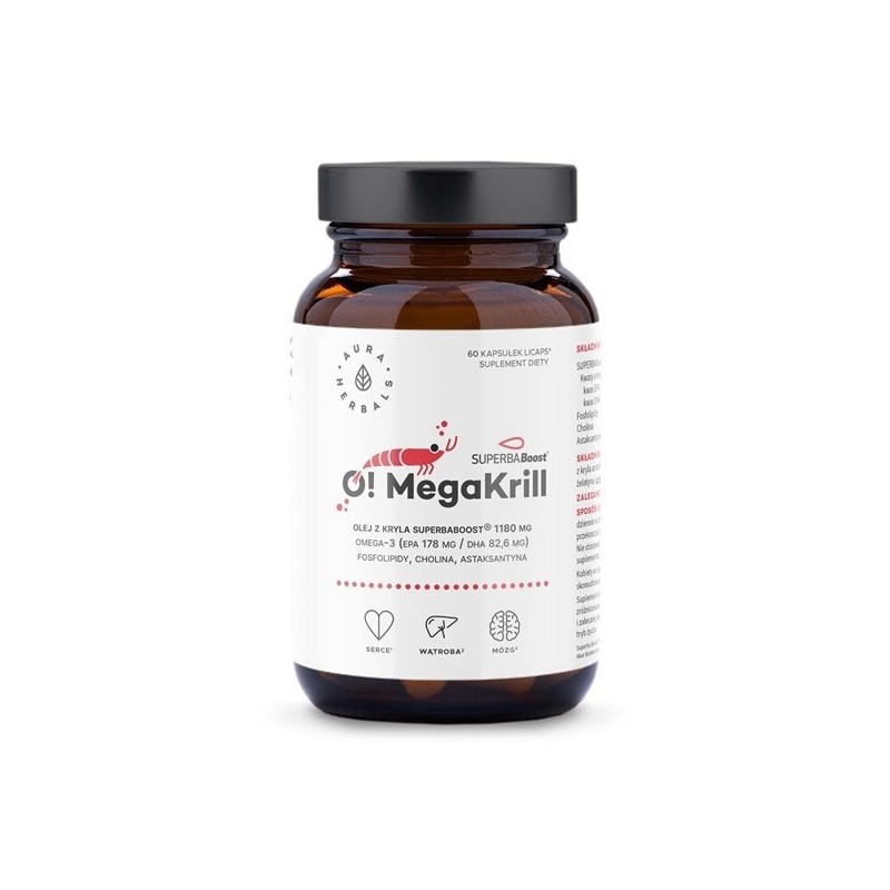 AURA HERBALS O! MegaKrill - olej z kryla 1180 mg (60 kaps.)