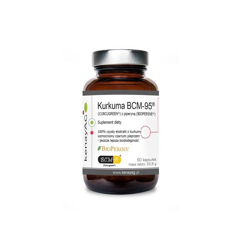 KENAY Kurkuma BCM-95 (CURCUGREEN) z piperyną (BIOPERINE) (60 kaps.)