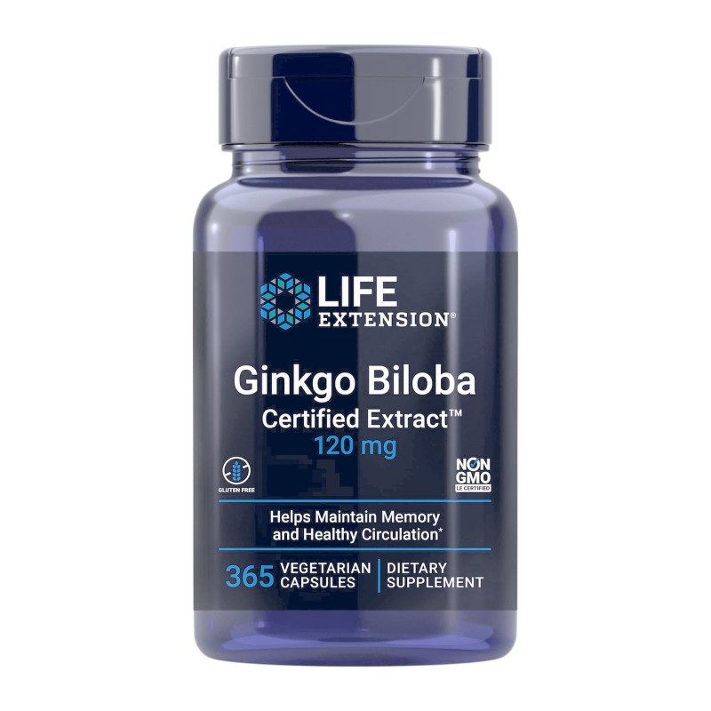 LIFE EXTENSION Ginkgo Biloba Certified Extract 120 mg (365 kaps.)
