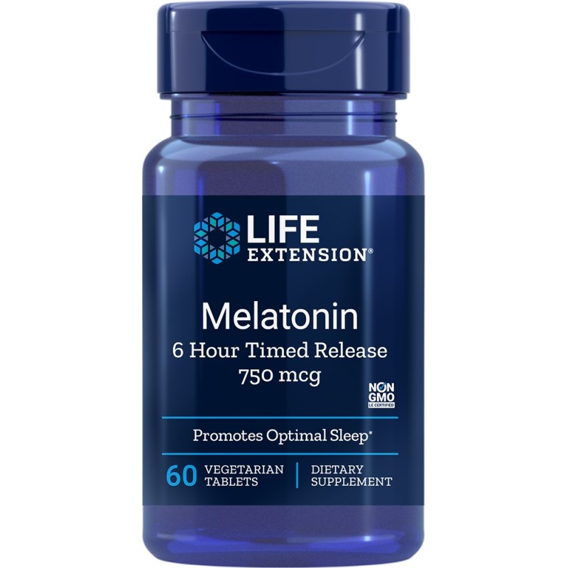 LIFE EXTENSION Melatonin 750 mcg 6 Hour Time Release (60 tabl.)