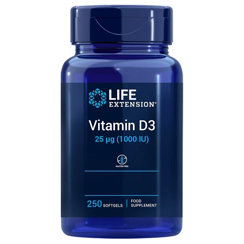 LIFE EXTENSION Vitamin D3 1000 IU EU (250 kaps.)