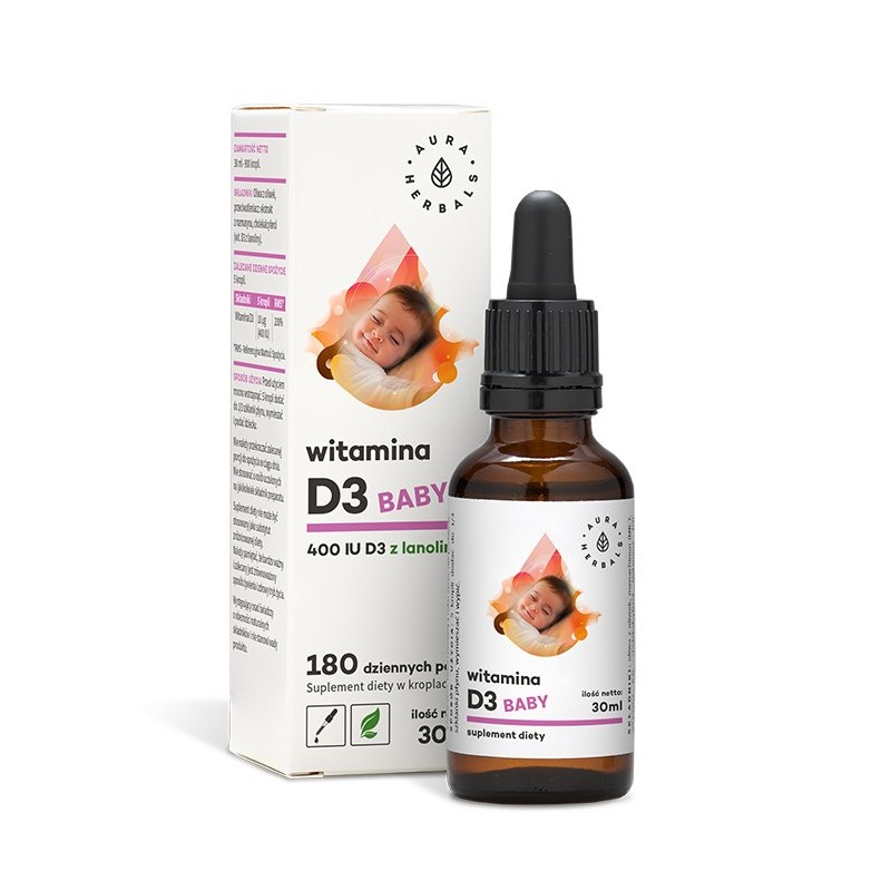 AURA HERBALS Witamina D3 Baby 400 IU - w kroplach (30 ml)