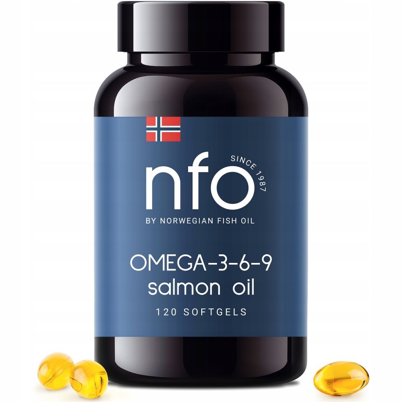 NFO Omega-3-6-9 Salmon Oil - Olej z łososia (120 kaps. miękkich)