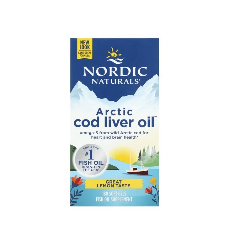 NORDIC NATURALS Arctic Cod Liver Oil Lemon (180 kaps.)