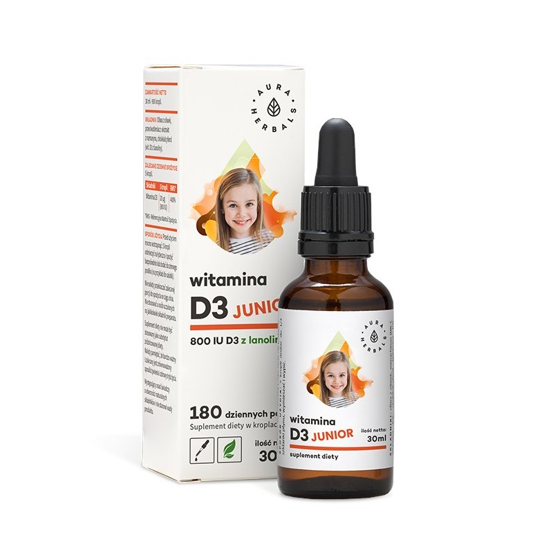 AURA HERBALS Witamina D3 Junior 800 IU - w kroplach (30 ml)